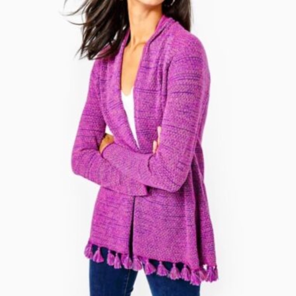 Lilly Pulitzer Tova Cardigan in Purple Berry M